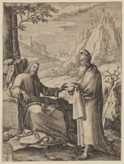 Temptation of Christ, between 1565 and 1637, engraving printed in black ink on laid paper, Sheet