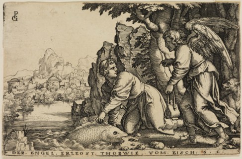 Georg Pencz, German, 1500-1550, The Angel Delivers Tobias from the Fish, between 1500 and 1550,