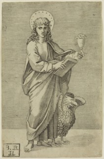 Marcantonio Raimondi, Italian, 1487-1534, after Raphael, Italian, 1483-1520, Saint John the