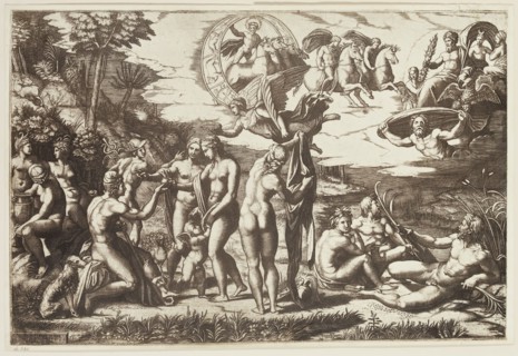 Marcantonio Raimondi, Italian, 1487-1534, Judgment of Paris, 16th century, reproduction, Sheet: 9