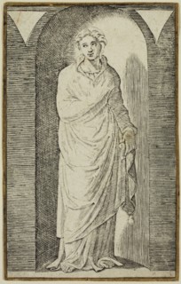 Marcantonio Raimondi, Italian, 1487-1534, after Raphael, Italian, 1483-1520, One of the Nine Muses,