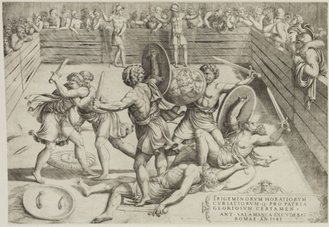manner of Marcantonio Raimondi, Italian, 1487-1534, after Giulio Romano, Italian, 1499-1546, Combat