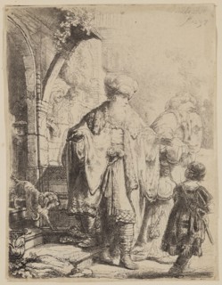 Rembrandt Harmensz van Rijn, Dutch, 1606-1669, Abraham Casting Out Hagar and Ishmael, 1637, etching