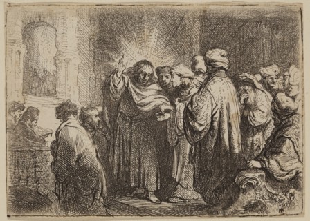 Rembrandt Harmensz van Rijn, Dutch, 1606-1669, Tribute Money, ca. 1635, etching printed in black