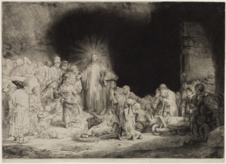 Rembrandt Harmensz van Rijn, Dutch, 1606-1669, Christ with the Sick around Him, Receiving Little