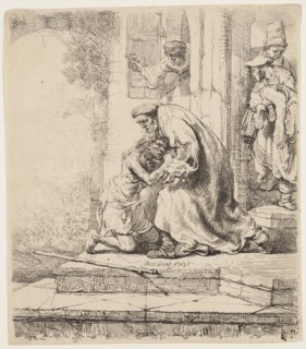 Rembrandt Harmensz van Rijn, Dutch, 1606-1669, Return of the Prodigal Son, 1636, etching printed in