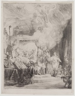 Rembrandt Harmensz van Rijn, Dutch, 1606-1669, Death of the Virgin, 1639, etching and drypoint