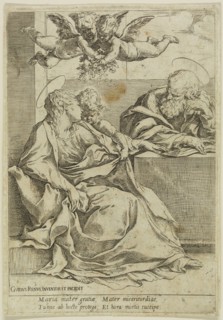 Guido Reni, Italian, 1575-1642, Holy Family, between 16th and 17th century, etching printed in