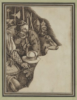 after Albrecht Dürer, German, 1471-1528, Group of Soldiers, 1519, pen and brown ink on cream laid