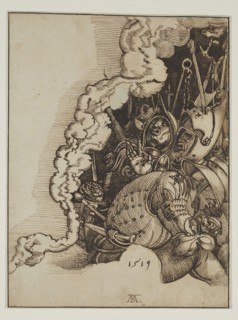 after Albrecht Dürer, German, 1471-1528, Group of Soldiers, 1519, pen and brown ink on cream laid