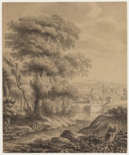 Luigi Gasparini, Italian, 1779-1814, Classical Landscape with a City, between late 18th and early