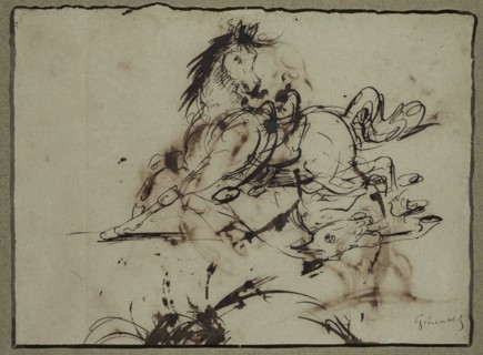 attributed to Théodore Géricault, French, 1791-1824, Frightened Horse, between late 18th and early