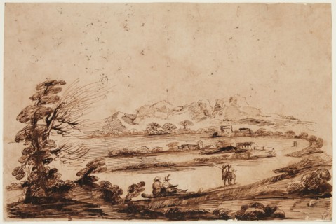 Unknown (Italian), after Guercino (Giovanni Francesco Barbieri), Italian, 1591-1666, Landscape with