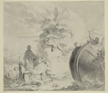 Gianbettino Cignaroli, Italian, 1706-1770, The Head of Saint Torpe Saved by Angels and Restored to