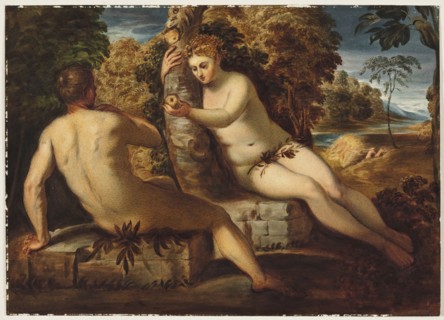 George lethbridge Saunders, English, 1807-1863, Adam Tempted by Eve, 1836, Overall: 9 3/8 × 13 1/8
