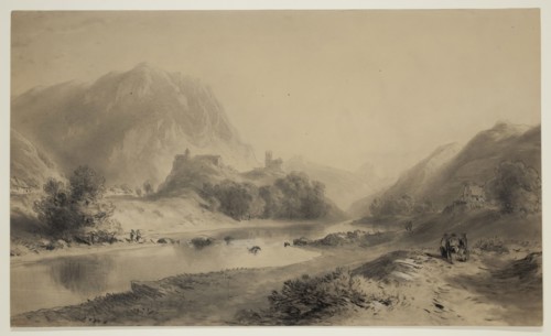 Eugène Edouard Soulès, French, 1811-1876, Landscape in Bretagne, 19th century, graphite pencil and