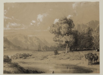 Eugène Edouard Soulès, French, 1811-1876, Landscape, 19th century, graphite pencil, black crayon