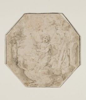 Unknown (Italian), Infant Saint John the Baptist, late 16th and early 17th century, pen and brown