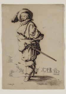 Unknown (French), after Jacques Callot, French, 1592-1635, Gentleman with a Fur Plastron, ca. 1800,