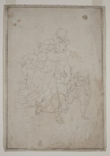 Unknown (Italian), after Luca Cambiaso, Italian, 1527-1585, Woman and Children, ca. 1580, pencil on