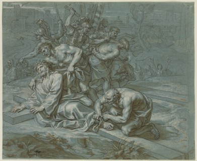 Michel Corneille the Younger, French, 1642-1708, Christ Disrobed on the Cross, ca. 1680, pen and