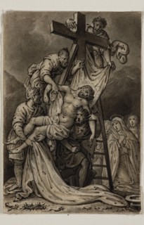 Alexandre Joseph Desenne, French, 1785-1827, Descent from the Cross, early 19th century, pen and