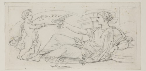 Eugène François Marie Joseph Devéria, French, 1805-1865, Painting, mid-19th century, graphite