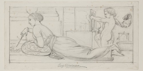 Eugène François Marie Joseph Devéria, French, 1805-1865, Architecture, mid-19th century, graphite