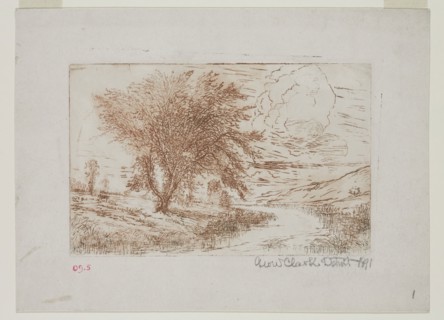 George W. Clark, American, Untitled, 1891, etching printed in brown ink on wove paper, Plate: 4 1/2