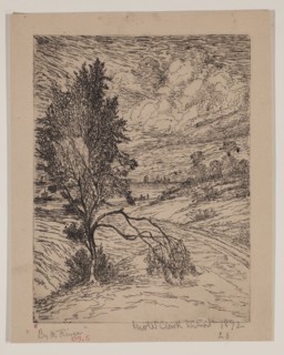 George W. Clark, American, By the River, 1892, etching printed in black ink on wove paper, Plate: 8