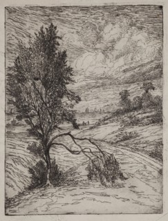 George W. Clark, American, By the River, 1892, Etching printed in black on laid paper, Plate: 7 7/8