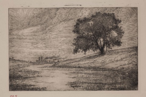 George W. Clark, American, Detroit River - In Distance Canada Side, 1892, etching printed in black