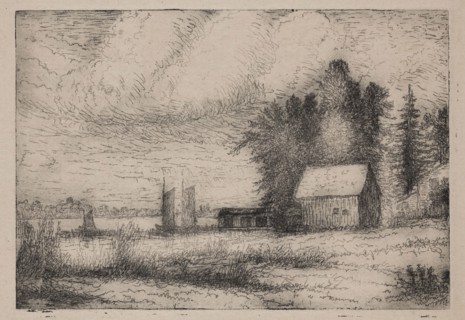 George W. Clark, American, Untitled, ca. 1893, etching printed in black ink on laid paper, Plate: 4