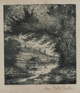 George W. Clark, American, Untitled, ca. 1893, etching printed in black ink, Plate: 5 × 4 1/2