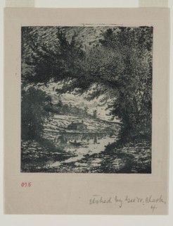 George W. Clark, American, Untitled, ca. 1893, etching printed in blue-black ink on wove paper,