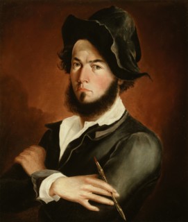 Frederick E. Cohen, American, 1810 - 1858, Self Portrait, 1845, oil on canvas, Unframed: 28 × 23