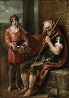 Benjamin West, American, 1738-1820, Belisarius and the Boy, 1802, oil on canvas, Unframed: 26 × 19