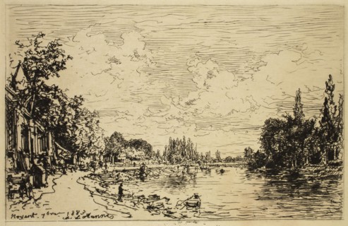 Maxime François Antoine Lalanne, French, 1827-1886, Noyent, 1883, etching printed in black ink on