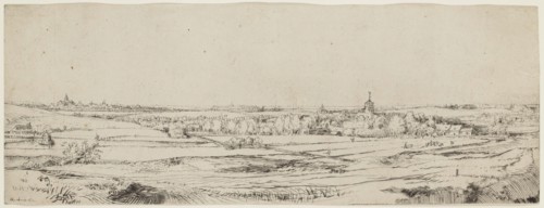 Rembrandt Harmensz van Rijn, Dutch, 1606-1669, The Goldweigher's Field, 1651, etching and drypoint