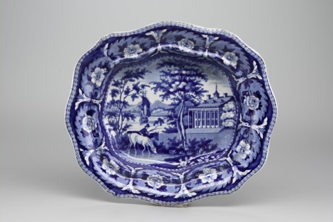 William Ridgway, English, 1788-1864, Mt. Vernon near Washington Flat Dish, between 1825 and 1830,