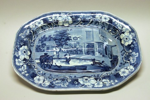 Dr. Syntax Amused with Pat in the Pond Platter, 19th Century, Transfer-printed glazed earthenware,