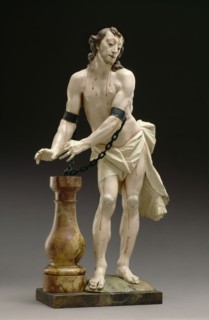 Franz Ignaz Günther, German, 1725-1775, Christ at the Column, 1754, Lindenwood with polychrome