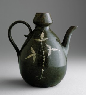 Unknown (Korean), Ewer with Ginseng Plant Design, 12th - 13th century, Stoneware with slip