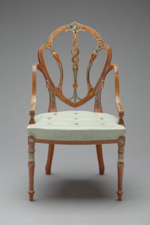 attributed to George Seddon, English, 1727-1801, Arm Chair, ca. 1790, Painted satinwood, Overall: