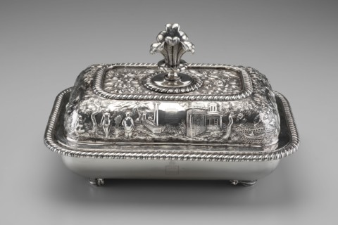 Samuel Kirk, American, 1793-1872, Dish, between 1835 and 1843, silver, Overall: 6 3/4 × 11 1/2 × 8