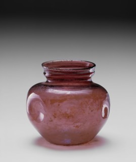 Roman, Jar, 4th/5th Century AD, Glass, Overall: 3 5/8 × 4 inches (9.2 × 10.2 cm)