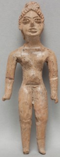 Puebla, Precolumbian, Figure, between 1500 and 900 BCE, earthenware, Overall: 4 1/2 × 1 1/2 inches