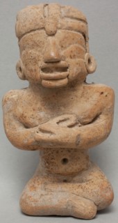 Preclassic Village, Precolumbian, Figure, between 500 and 200 BCE, earthenware, Overall: 3 1/8 × 1