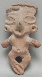 Tlatilco, Precolumbian, Figure, between 1500 and 900 BCE, earthenware, Overall: 3 × 1 1/2 inches (7