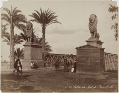Zangaki, Greek, active 1860-1889, Entrance to Kasr-en-Nile Bridge, Cairo, 19th century, albumen